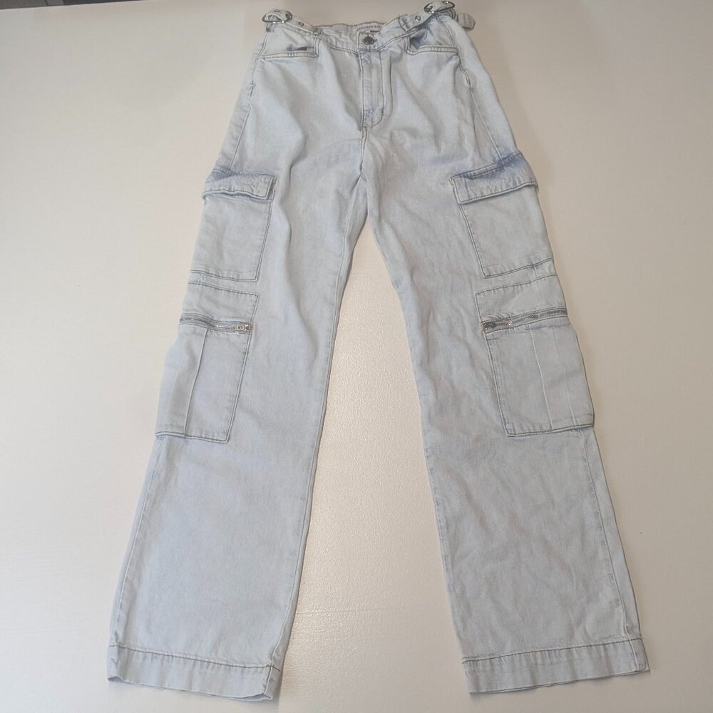 We Wore What Size 26 Wide Legged Utility Jeans